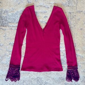 Free People “We The Free” Red Long Sleeve